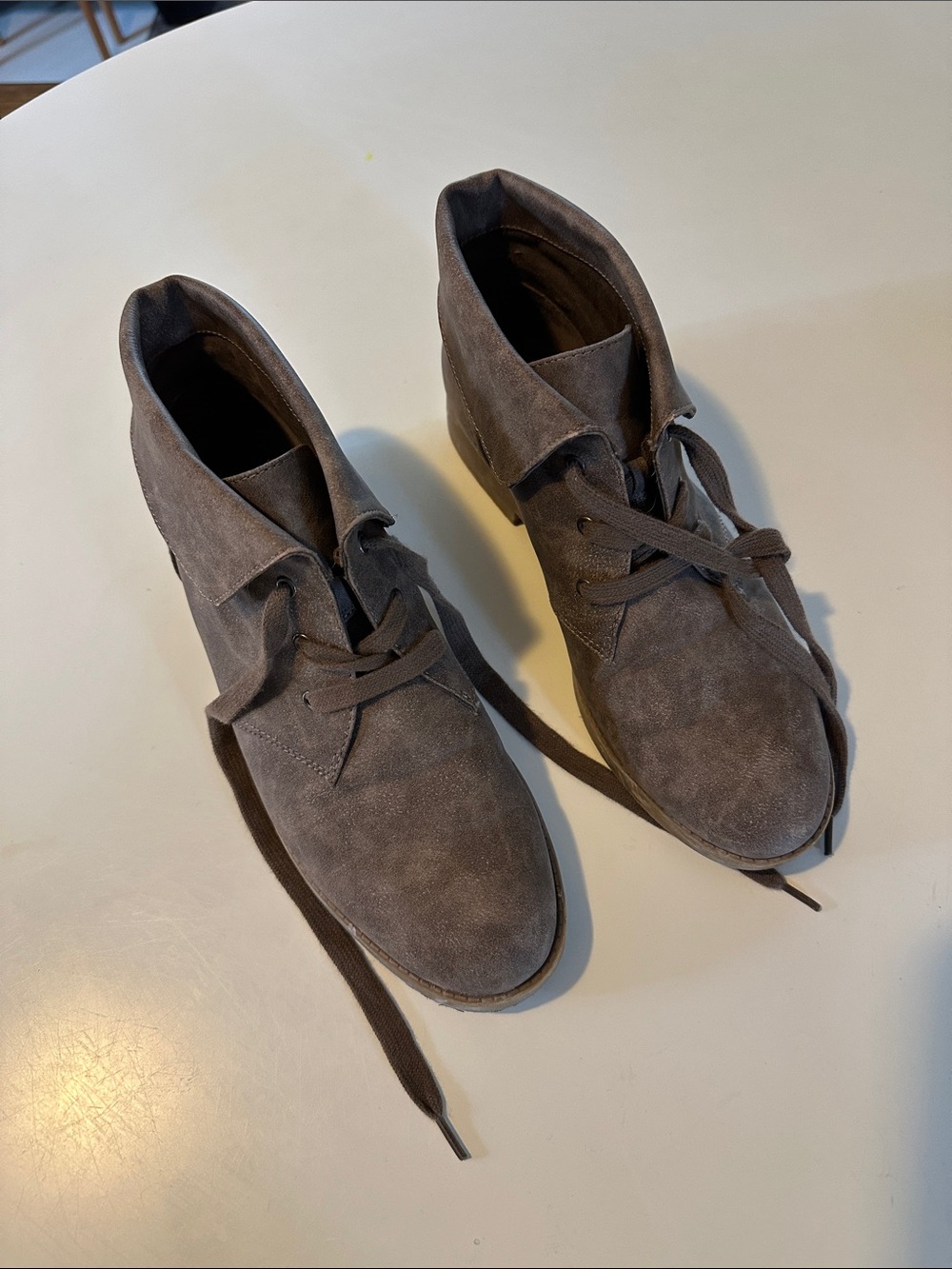 Indigo Women's Suede Ankle Boots in Gray Brown